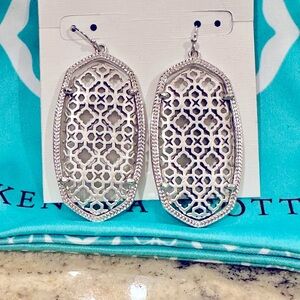 Kendra Scott Elle earring and Teal Jewelry Pouch